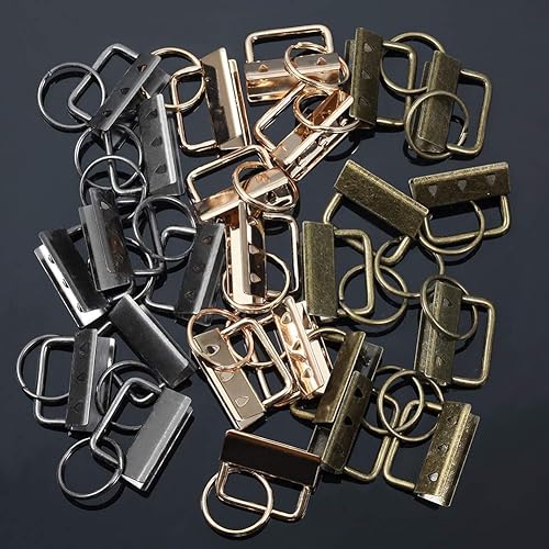 Vista 9 de SPEEDWOX Key Fob Hardware - Juego de 25 pulseras de tela con anillos divididos