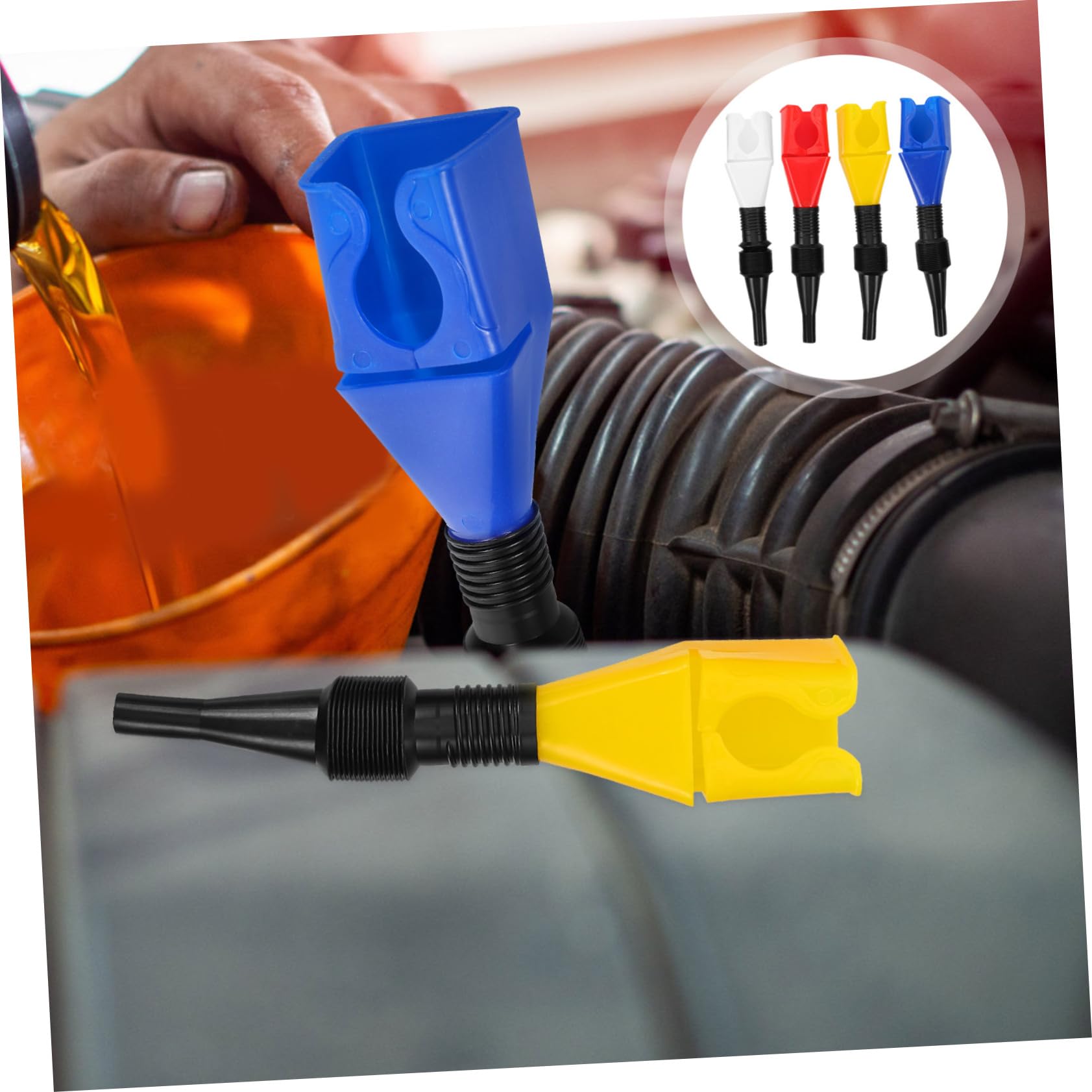 iplusmile 32piezas Embudo De Gasolina Manguera Flexible Para Cambio De Aceite De Automóvil Diseño Prueba De Fugas y Conexión Segura Para Motocicletas y Coches
