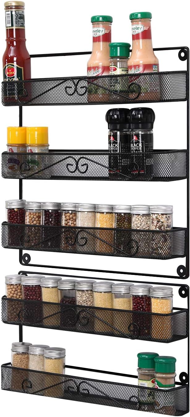 Amazon.com: TQVAI Wall Mount Spice Rack Organizer 5 Tier Space Saving ...