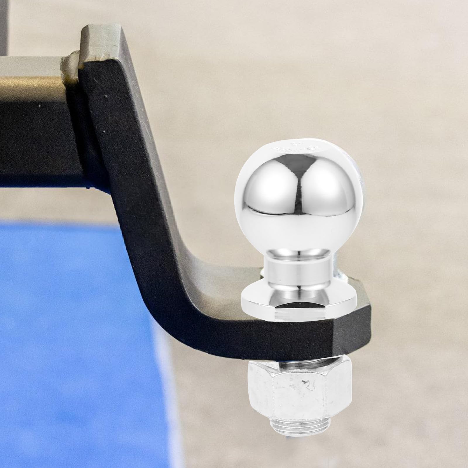 Bola de Enganche para Remolque de Hierro Resistente y Adaptable, Montaje de Bola de Enganche de 50mm para Trailers y Barcos, Accesorio Durable y Funcional