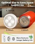EZVALO LED Puck Lights, Built-in Rechargeable Battery Touch Light, 2.5'' Mini Tap Lights, Wireless Closet Light,Under Cabinet Lighting, 3 Color Temps,Stick On Lights for Kitchen,Pantry,Shelves(2 Pack)