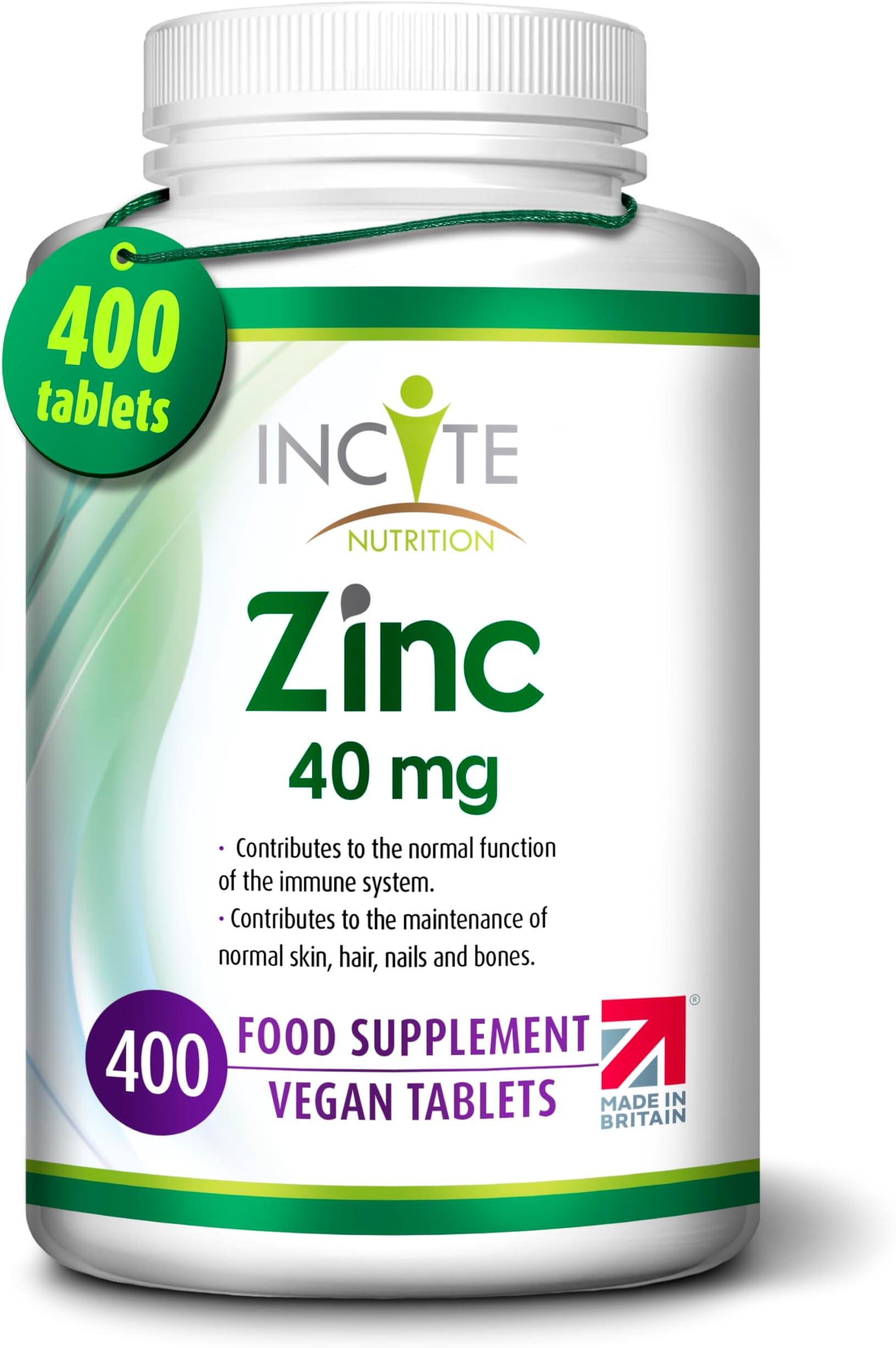 Zinc 40Mg | 400 Premium Tablets Over 12 Month’S Supply Maximum Strength Quality Pure Tablet Suitable For Vegetarian & Vegans Made In The Uk ®