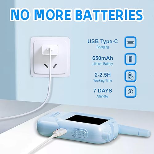 Miniatura 2 de Walkie Talkie de video recargable para niños, videoteléfono, walkie talkie para juegos en interiores y exteriores, campamento, senderismo para niños