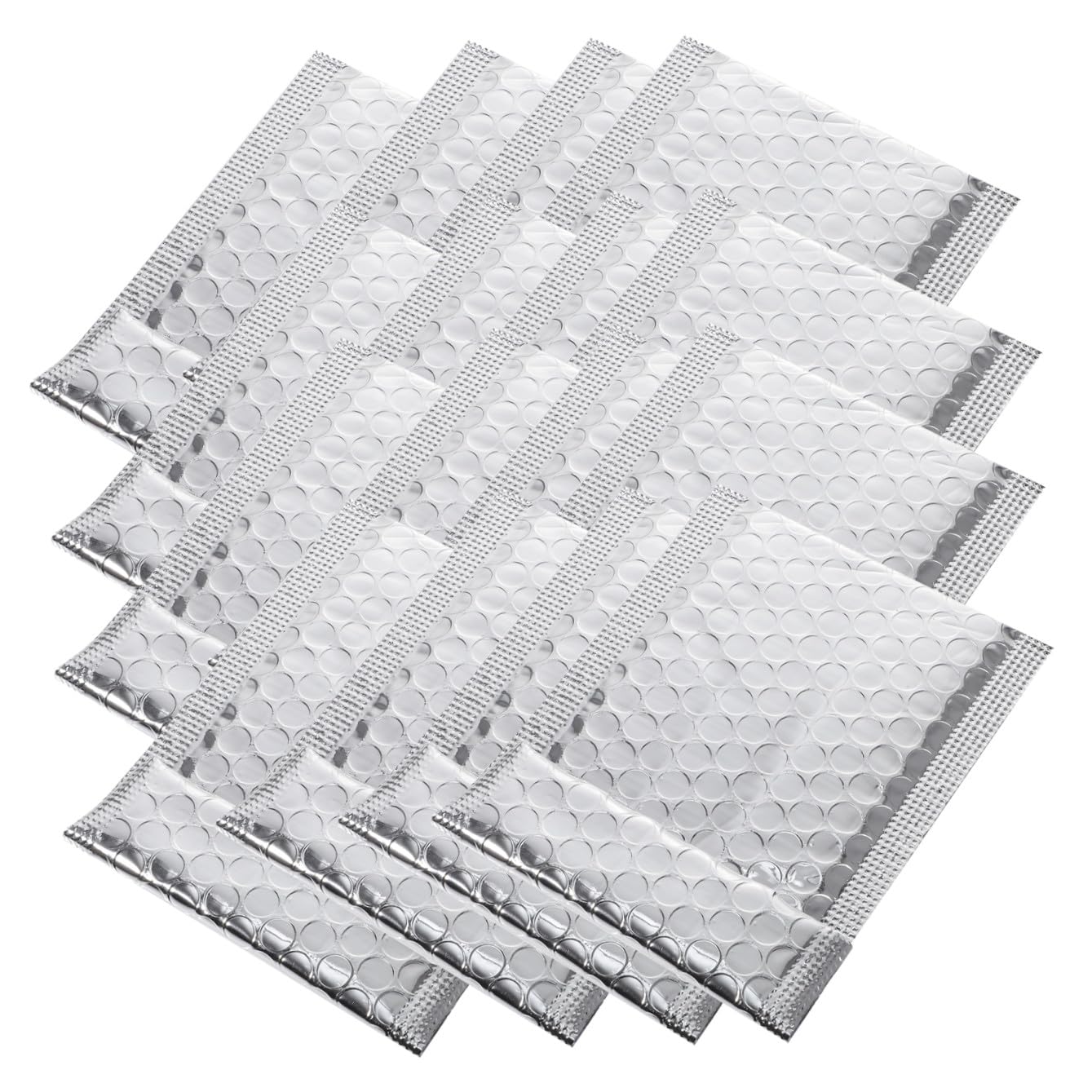 DOITOOL 100 Selbstklebende Gepolsterte Versandtaschen aus Silberner Pe Aluminiumfolie mit Luftpolster 100 Stück Reißfest und Manipulationssichere Versand Luftpolsterumschläge für Büro