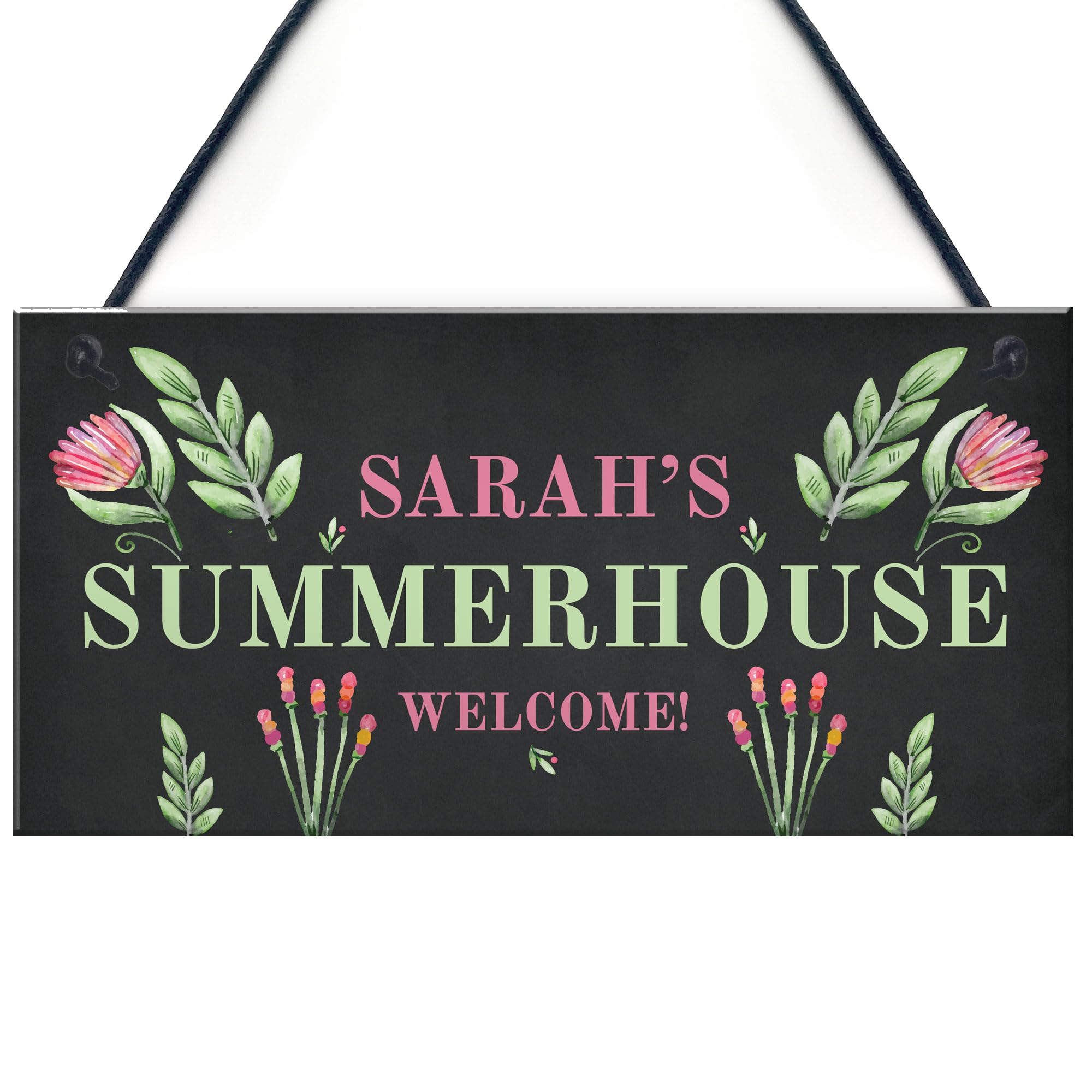 Red Ocean Personalised Summer House Floral Sign Novelty Garden Shed Signs Gifts For Home