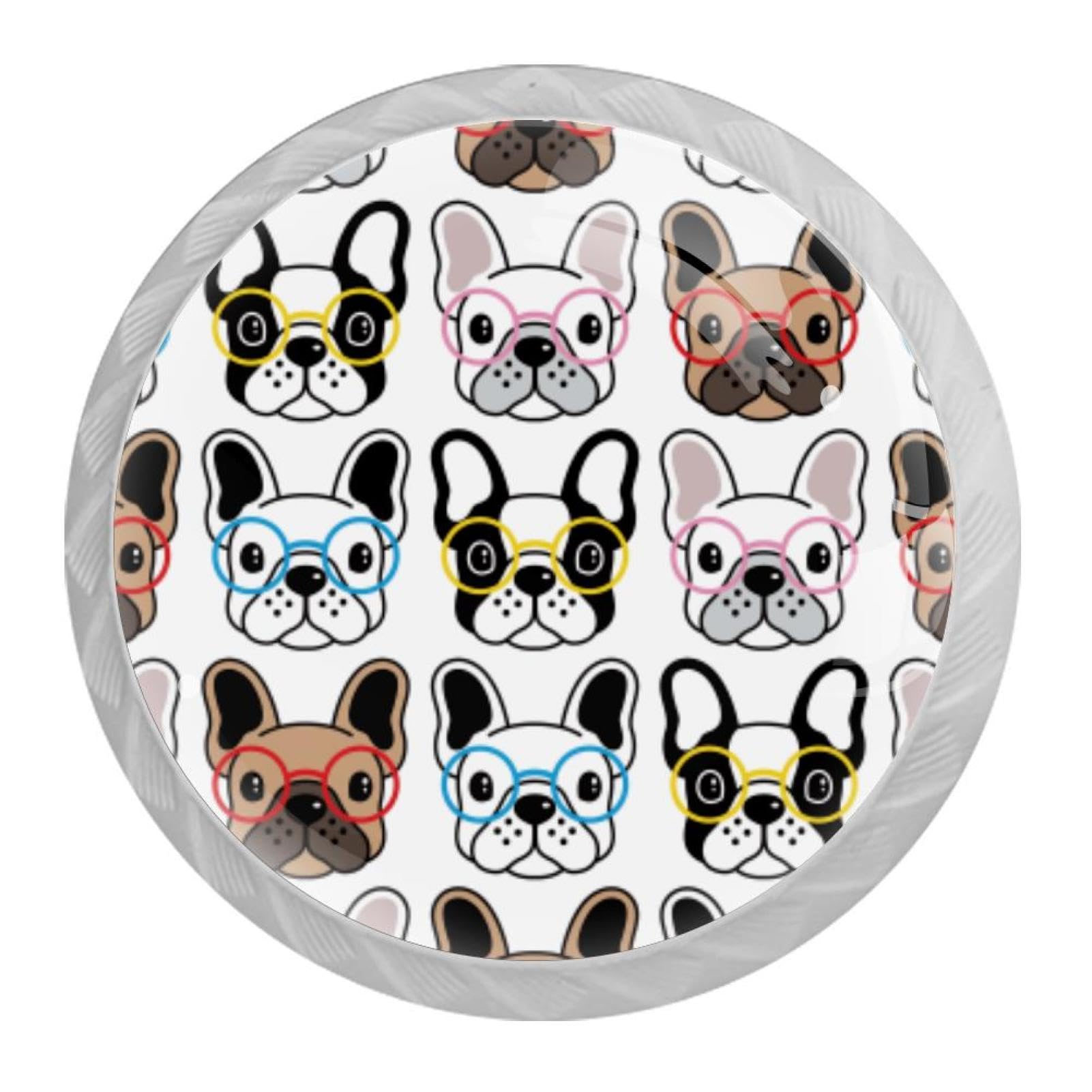 Tqmspg Multi12 4 Pieces Drawer Pulls Dogs Pattern Door Knobs Dresser Handles For Kitchen Wardrobe Cupboard Hardware Furniture
