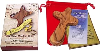 Holy Land Market Gift Package Includes Comfort Cross with Gift Box and Two certificates and Velvet Bag