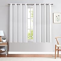 Vista 2 de Jinchan - Cortinas traslúcidas con ojales en la parte superior de 2 paneles con textura casual.