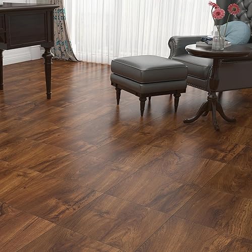 Miniatura 8 de Yenhome Piso de Madera de 6"X36" para Despegar y Pegar Impermeable Vinilo de Madera Marrón Baldosas de Piso de Vinilo para Despegar y Pegar Piso