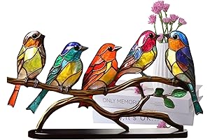 Stained Glass Bird-Themed Desktop Ornaments: A Graceful Touch of Nature
