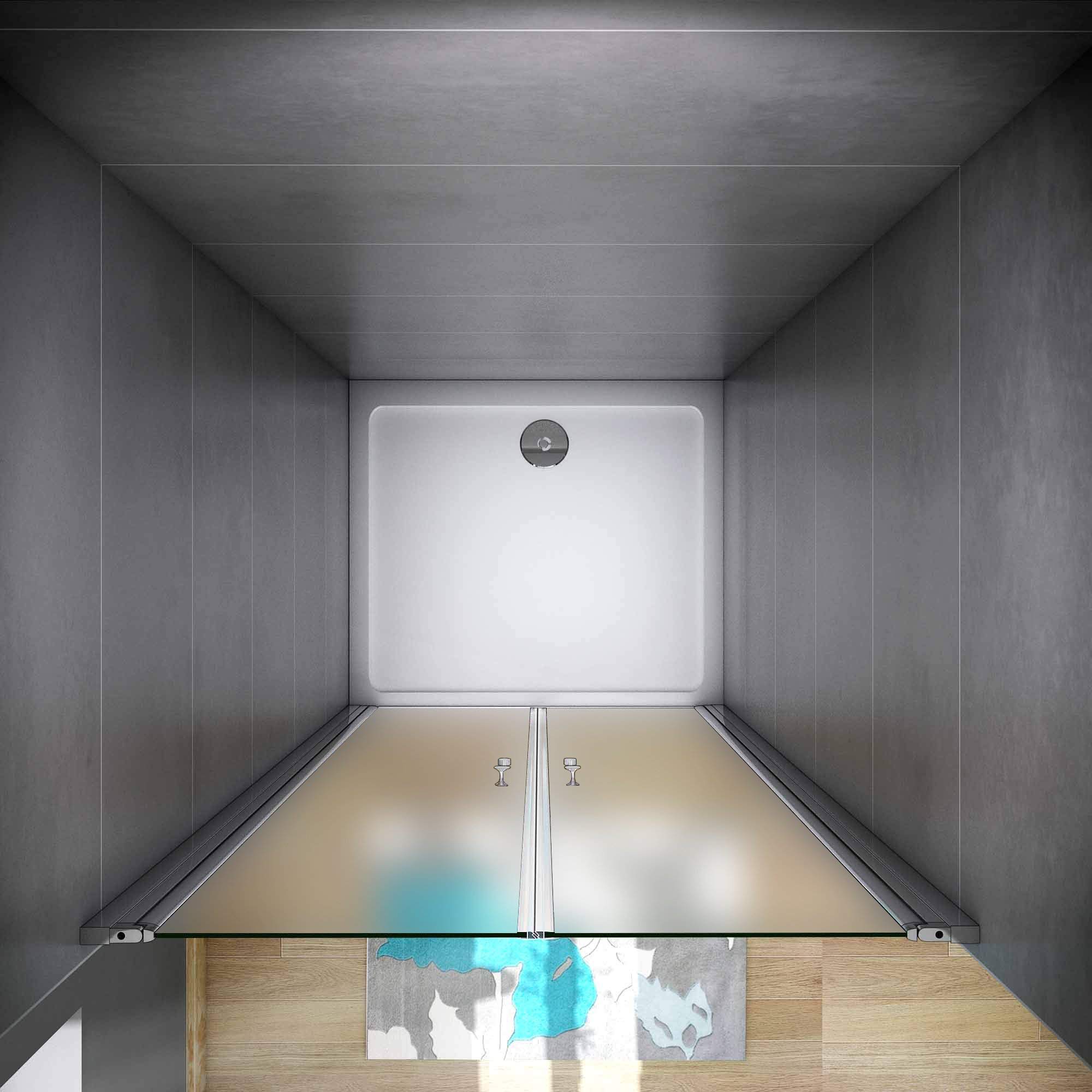 Aica 75x185cm Cabina doccia apertura a battente vetro 6mm temperato opaco anticalcare,6mm temperato vetro opaco anticalcare