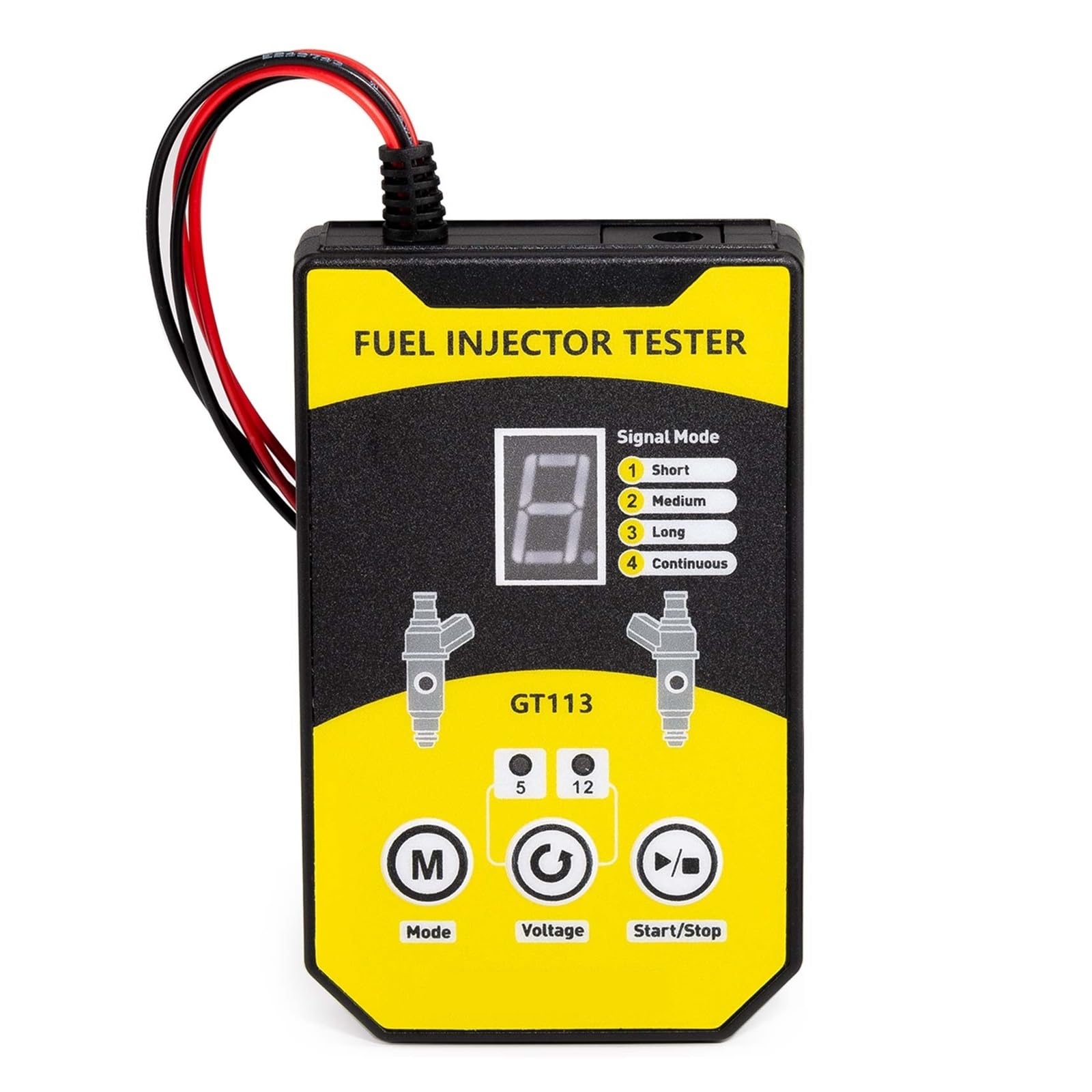 Probador de inyectores, GT113 - Limpiador y comprobador de inyectores de Combustible Universal con 6 tamaños de adaptadores y 8 Modos de Pulso for Coches y Motocicletas.