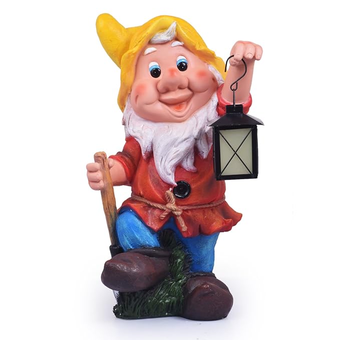 Wonderland Gnome Holding T Light Lamp for Home or Garden or Balcony or Kids Room Decor, Dwarf, Garden Decoration, Home Decoration, Gifting