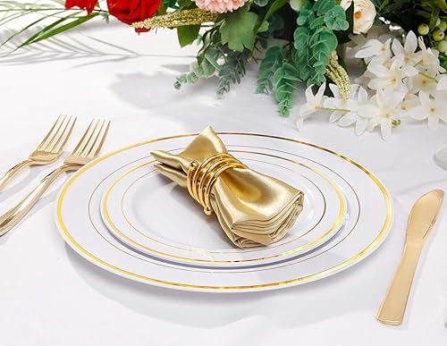 Miniatura 9 de BUCLA - Platos de plástico para ensaladapostre, 7.7in, color plateado, ideal para bodas y fiestas