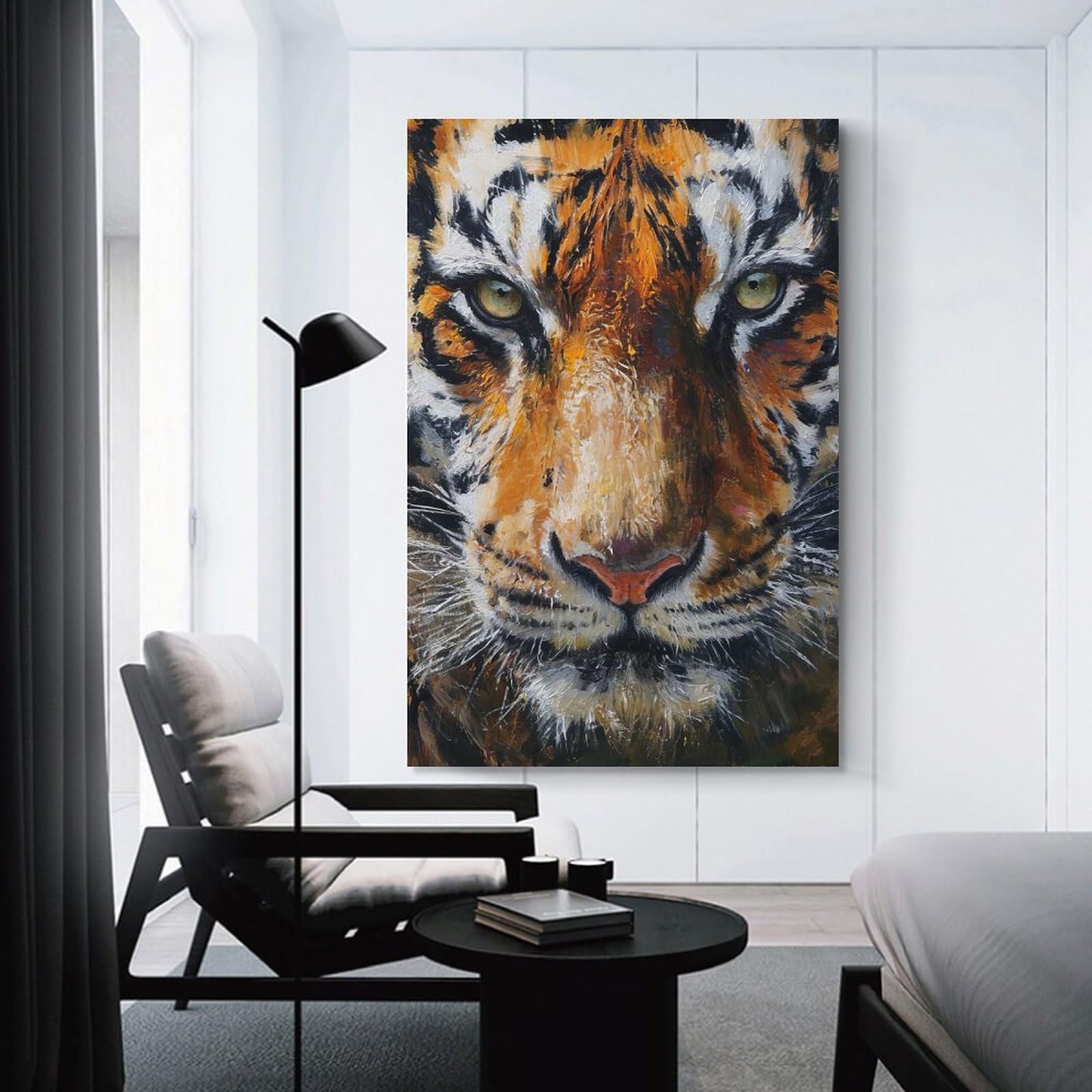 Junmoney Striped Gaze Canvas Wall Picture 24x36inch(60x90cm), for Living Room, Bedroom Or Apartment Walls, Modern Wall Decor for Cosy Interiors