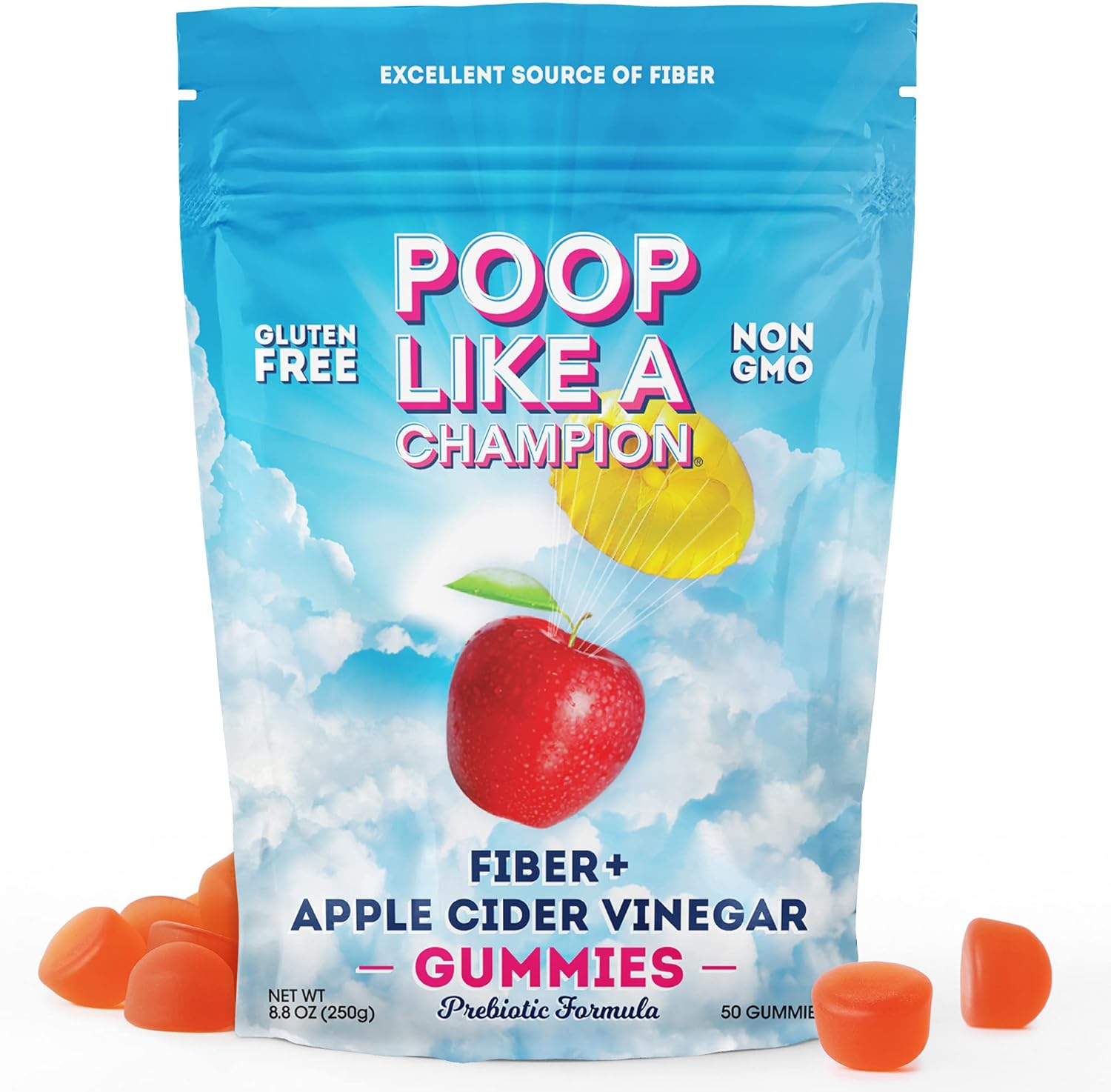Buy Poop Like A Champion Apple Cider Vinegar Gummies Fiber Gummies