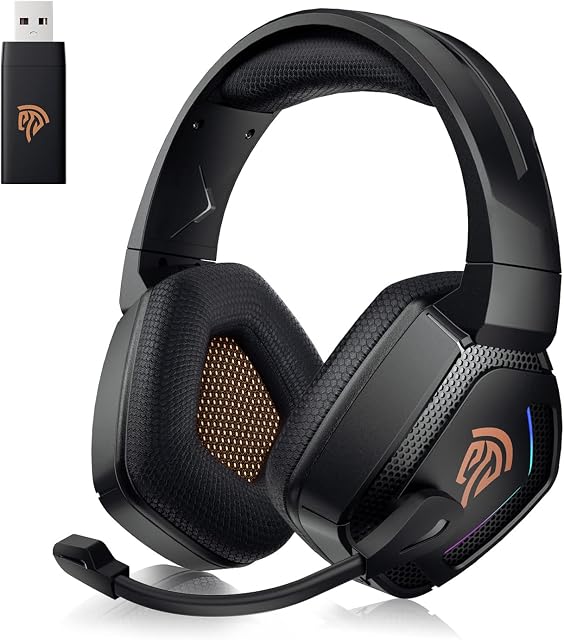 Wireless Gaming Headset with Microphone Over Ear Noise Cancelling Wireless Gaming Headphones Suitable for PS4/PS5, PC