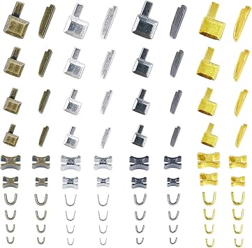 Naturahand 80pcs Metal Zipper Repair Kit - 4 Sizes & Colors - Top Stoppers, Bottom Stoppers, Insert Pins, Spr Boxes - DIY Zipper Slider Fixer for Jacket, Coat, Jeans & Bags