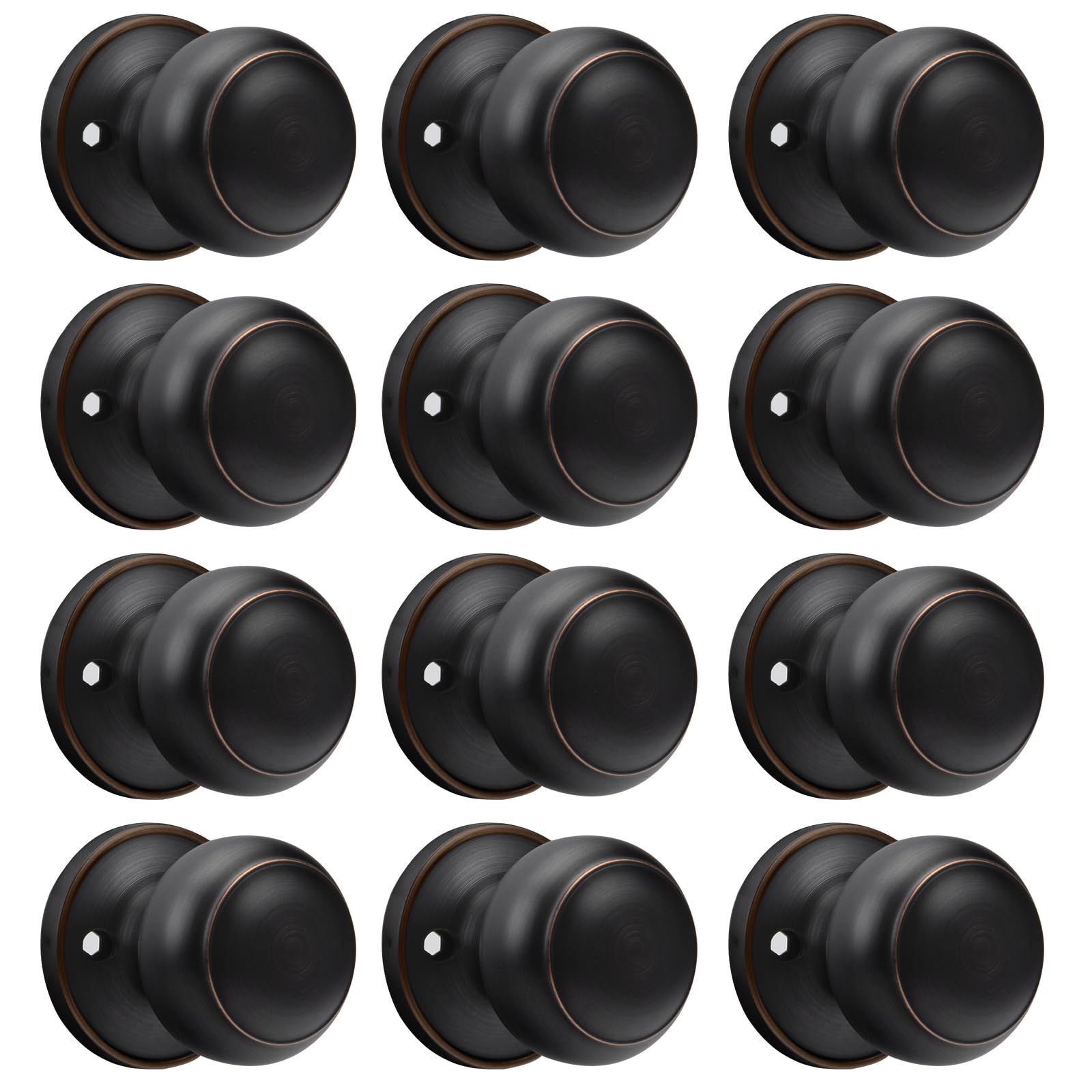 Brushed Gold Door Knobs - 6 Pack Interior -16