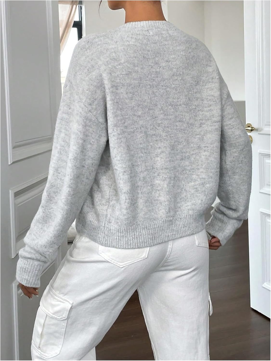 Women's Knit Cardigans Long Sleeve Button Dwon Lightweight Cardigan Sweaters Trendy Fall Outfits - Image 2