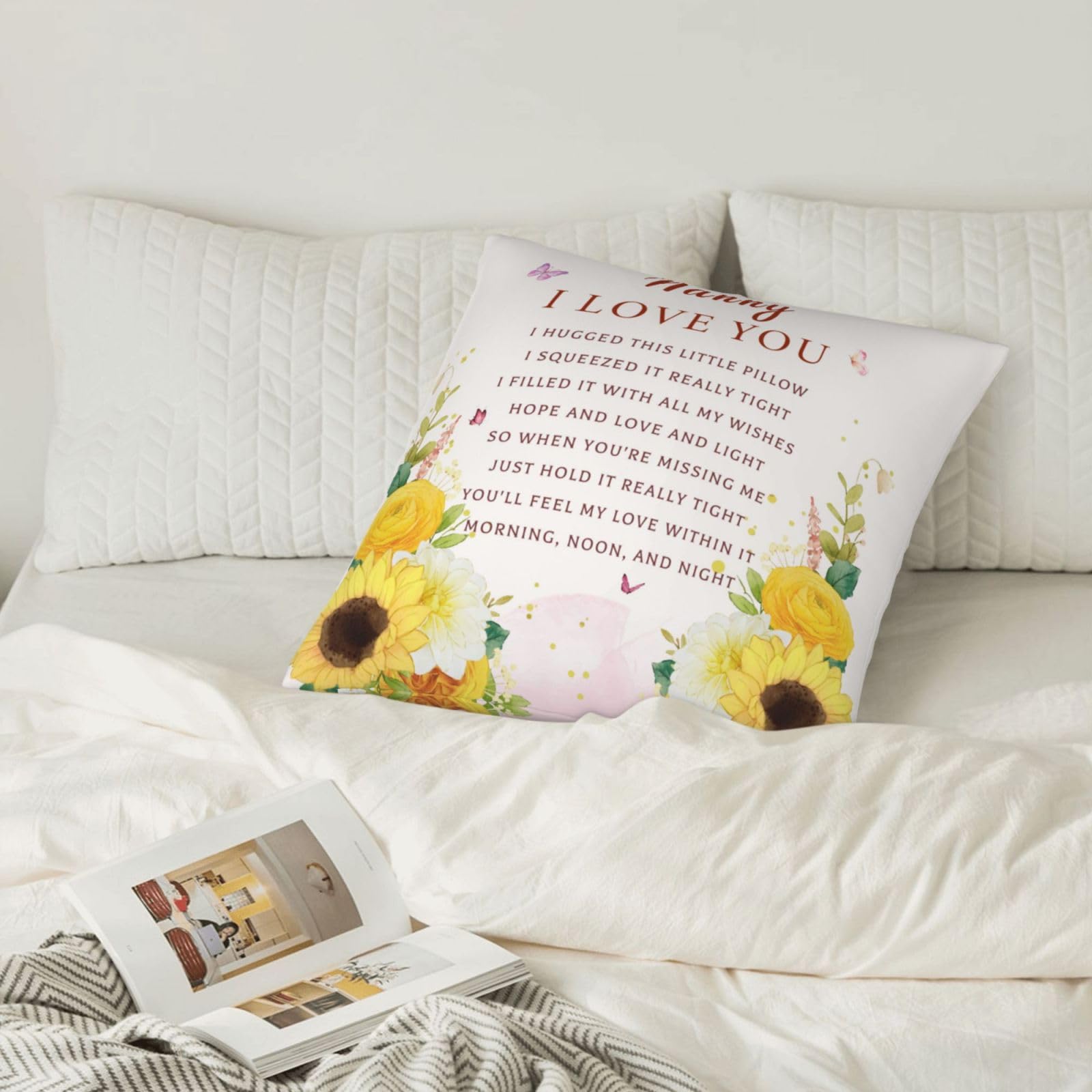 Nanny Gifts for Grandma, Birthday Gifts for Nanny from Grandchildren, Best Nanny Ever Gifts, Nanny Birthday Gifts, Grandma Gifts for Nannie from Grandkids Throw Pillow Cover 18X18 Inches