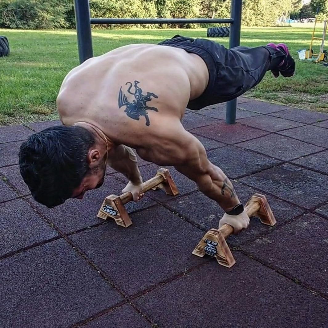 Parallele CALISTHENICS Professionali BEATBOMB, Alta Qualità, Parallele in Legno, Parallele Basse, Paralleline Calisthenics, Push Up Bar, Crossfit e Steet Workout, Palestra Corpo Libero, Fitness