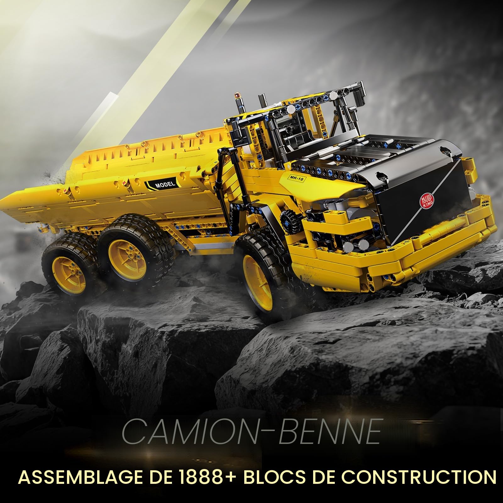 Mould King 17010 Technique Dumper articulé, 6 x 6 APP télécommandé, Briques de Serrage avec Moteur, véhicule de Construction pour Adultes (1888 + PCS)