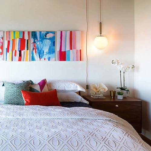 Miniatura 3 de DIRYZON Iluminación colgante de mediados de siglo con cable, lámpara de araña dorada, lámpara colgante grande para dormitorio, sala de estar (8