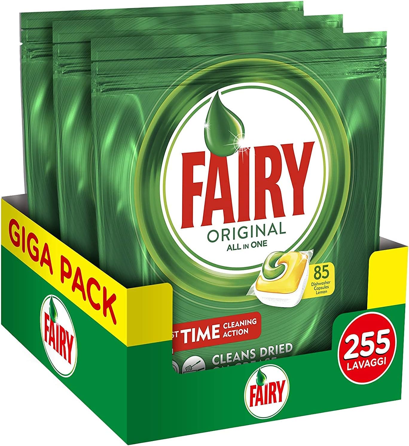 Fairy Original All in One Dishwasher Tablets Lemon, Maxi Size 85x3