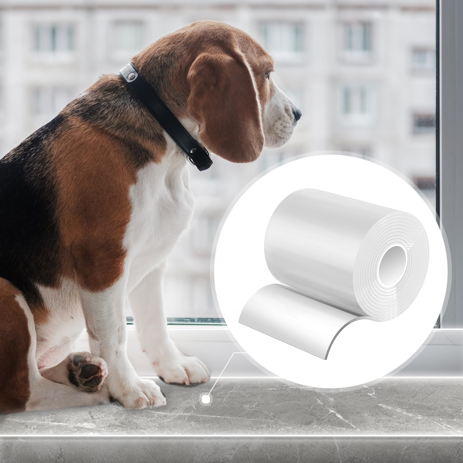 Window Sill Protector (4Inch x 6.5Ft) Cuttable Window Sill Protector,Door Protector from Dog Scratching, Protection from Dog and Cat Scratching, Chewing, Slobbering and Clawing on Window Sills