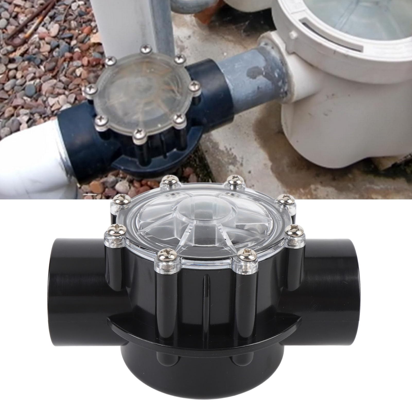Clapet Anti-Retour de Piscine, 2 Pouces, 2 Voies Droites à 180 Degrés 7305, Clapet de Remplacement pour Spa, Démontage Facile, Clapet Anti-Retour D'aquarium pour Remplacement de