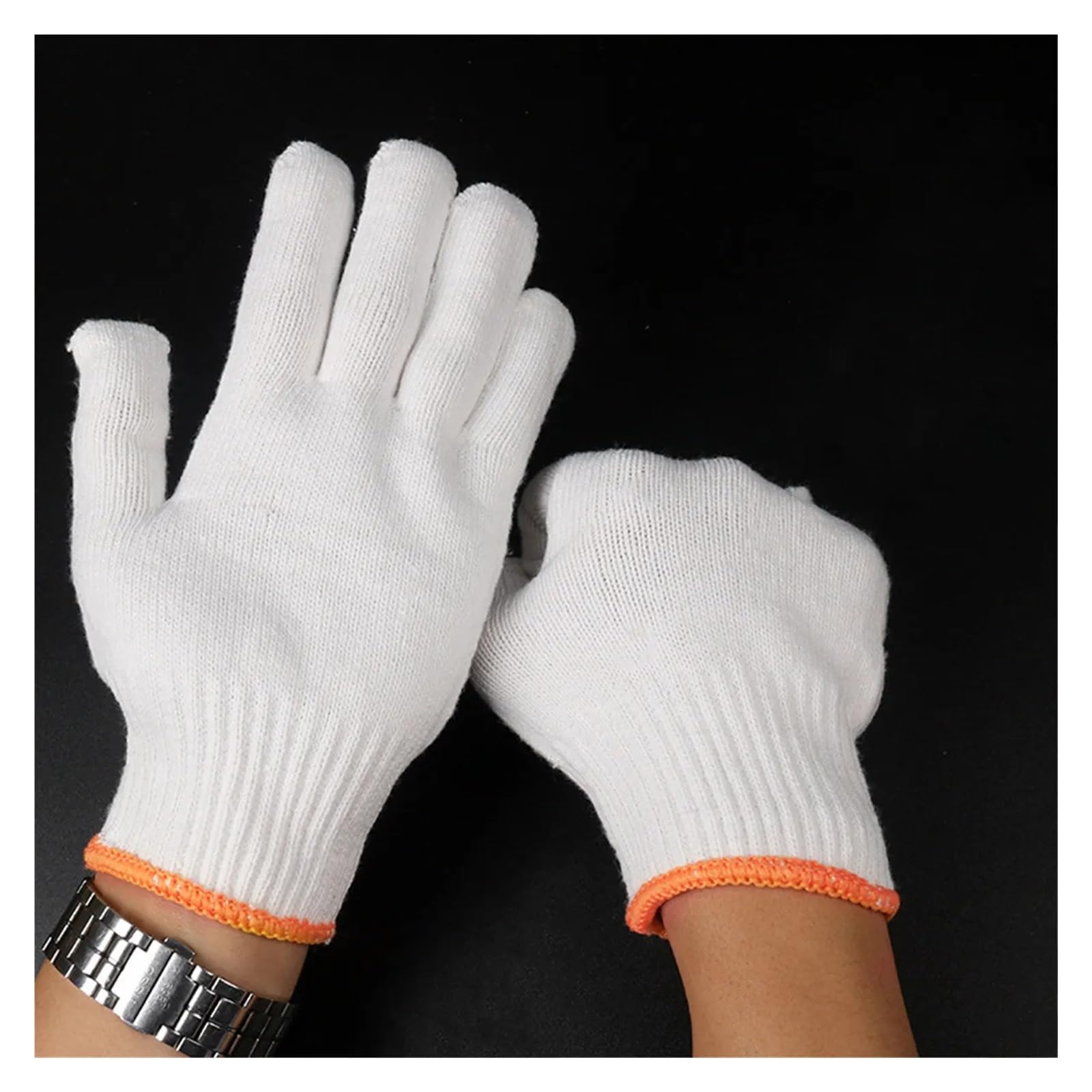 Guantes De Trabajo 24 pares de guantes antideslizantes de hilo de algodón