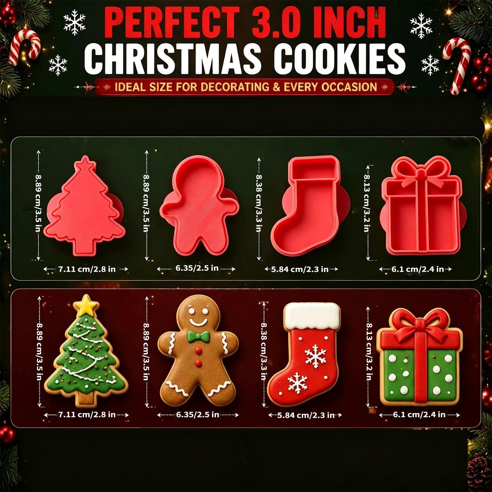 Molde de prensa de fondant de Navidad, herramienta para hornear galletas