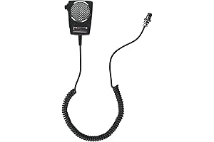 302-10005 D104M6B Amplified Ceramic Power 4-Pin CB Microphone, Black