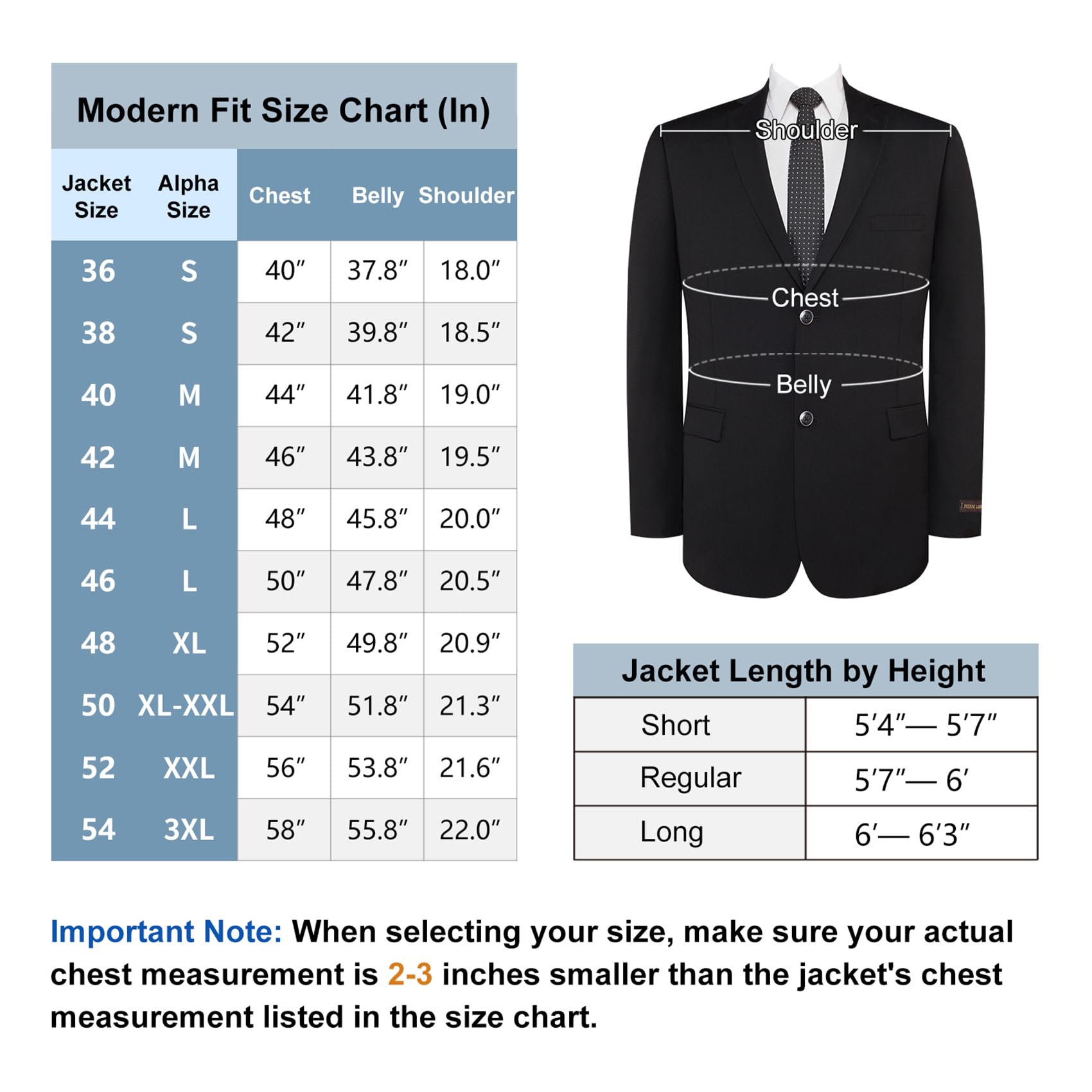 Giacca sportiva da uomo Classic Fit 2 Bottoni Stretch Blazer Suit Giacca - Blu - 48 Corto