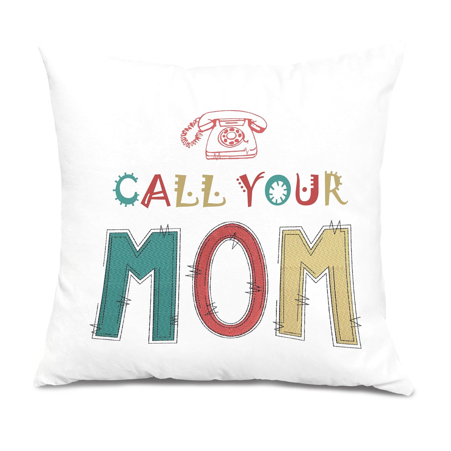 XUNLURY Call Your Mom Text Your Dad Throw Pillow Covers 18x18 Funny College Dorm Decorative Pillow Covers for
