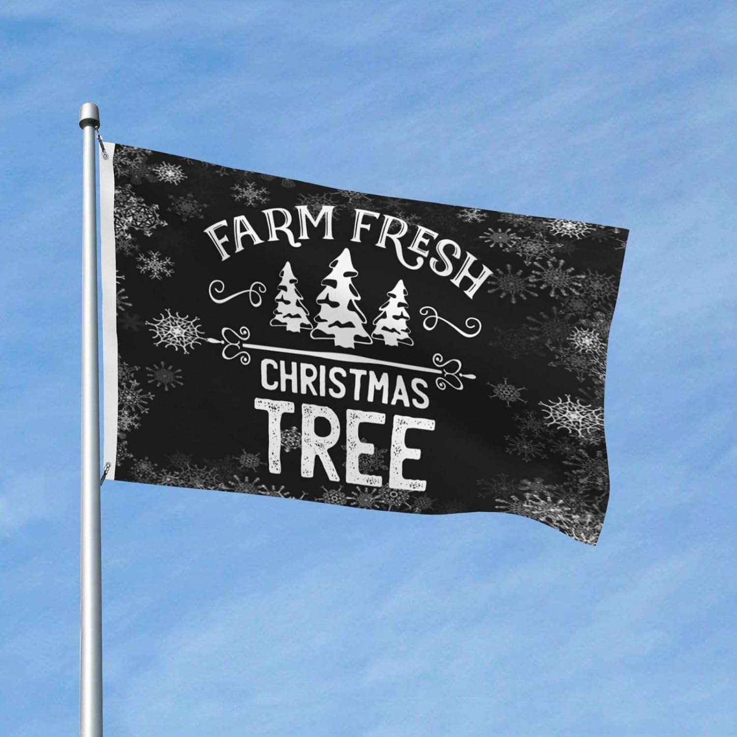 Christmas Flag Farm Fresh Christmas Tree Flag For Room Teen Double Sided Popular Flags Wall Decor For Home Garden Patio 3x5 Ft, Farm Fresh Christmas Tree Tapestry For Office