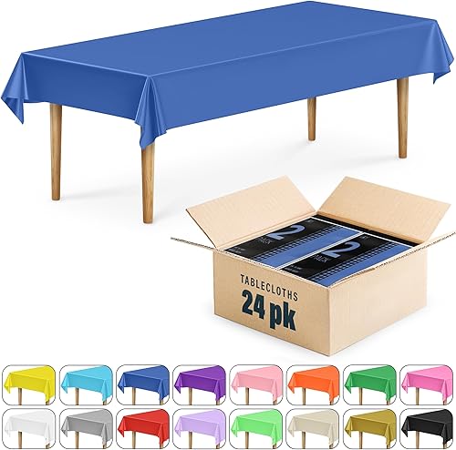 Miniatura 3 de DecorRack Paquete de 24 manteles rectangulares, de plástico sin BPA, 54 x 108 pulgadas, manteles para mesa de comedor, fiestas, pícnic, campamento y