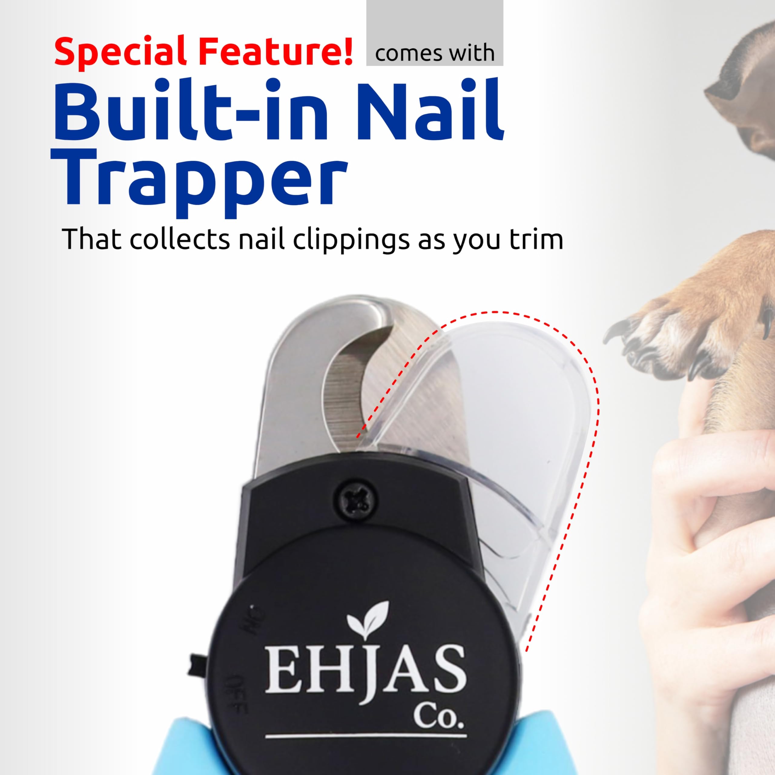 Stainless Steel Pet Nail Trimmer/Clipper with LED Light, Nail Trapper and Filer, Blue, for Dogs and Cats - image 6