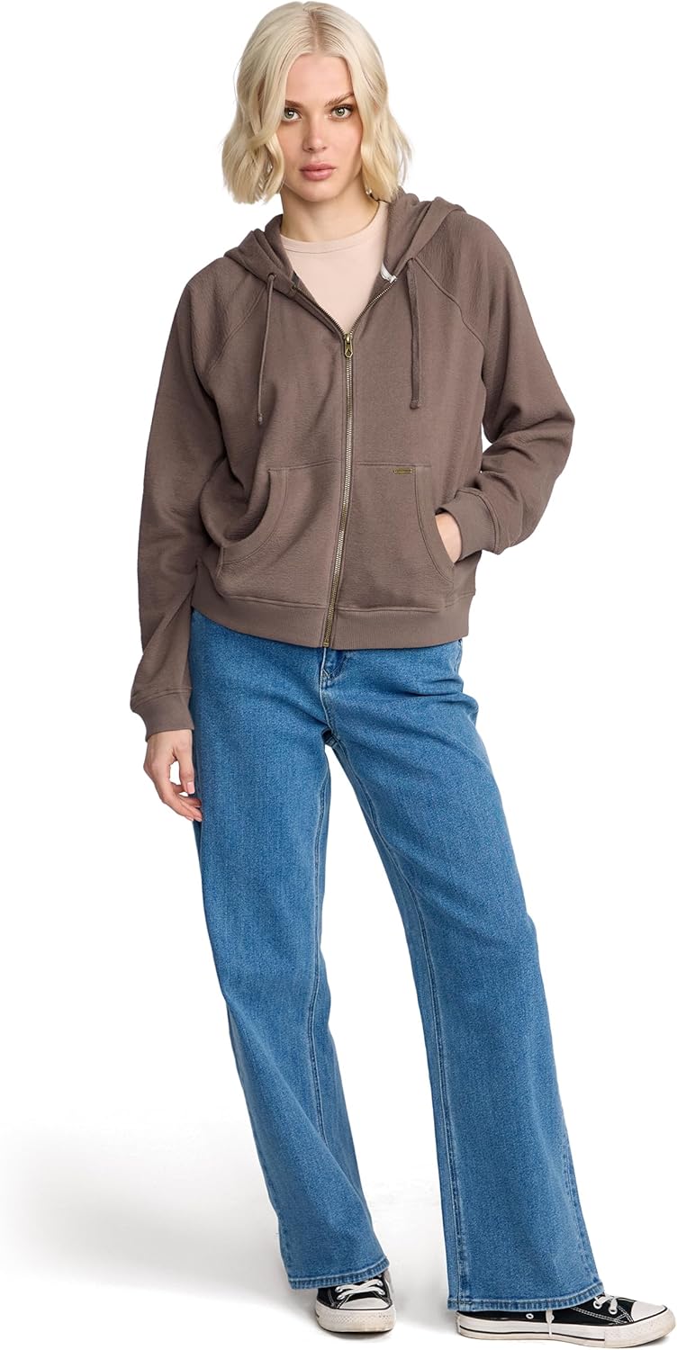 Volcom Women's Lil Zip Up Hooded Fleece Sweatshirt - Image 5