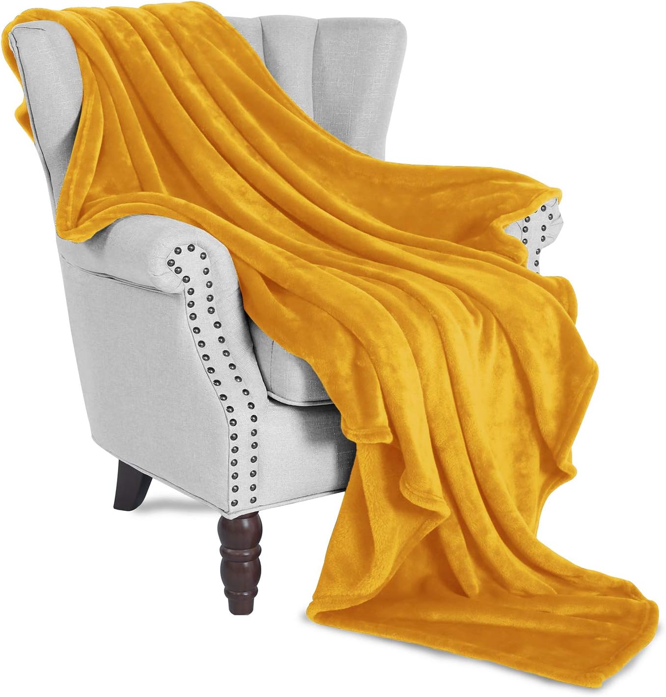 Exclusivo Mezcla Extra Large Fleece Throw Blanket for Couch Sofa, 300GSM Super Soft and Warm Blankets
