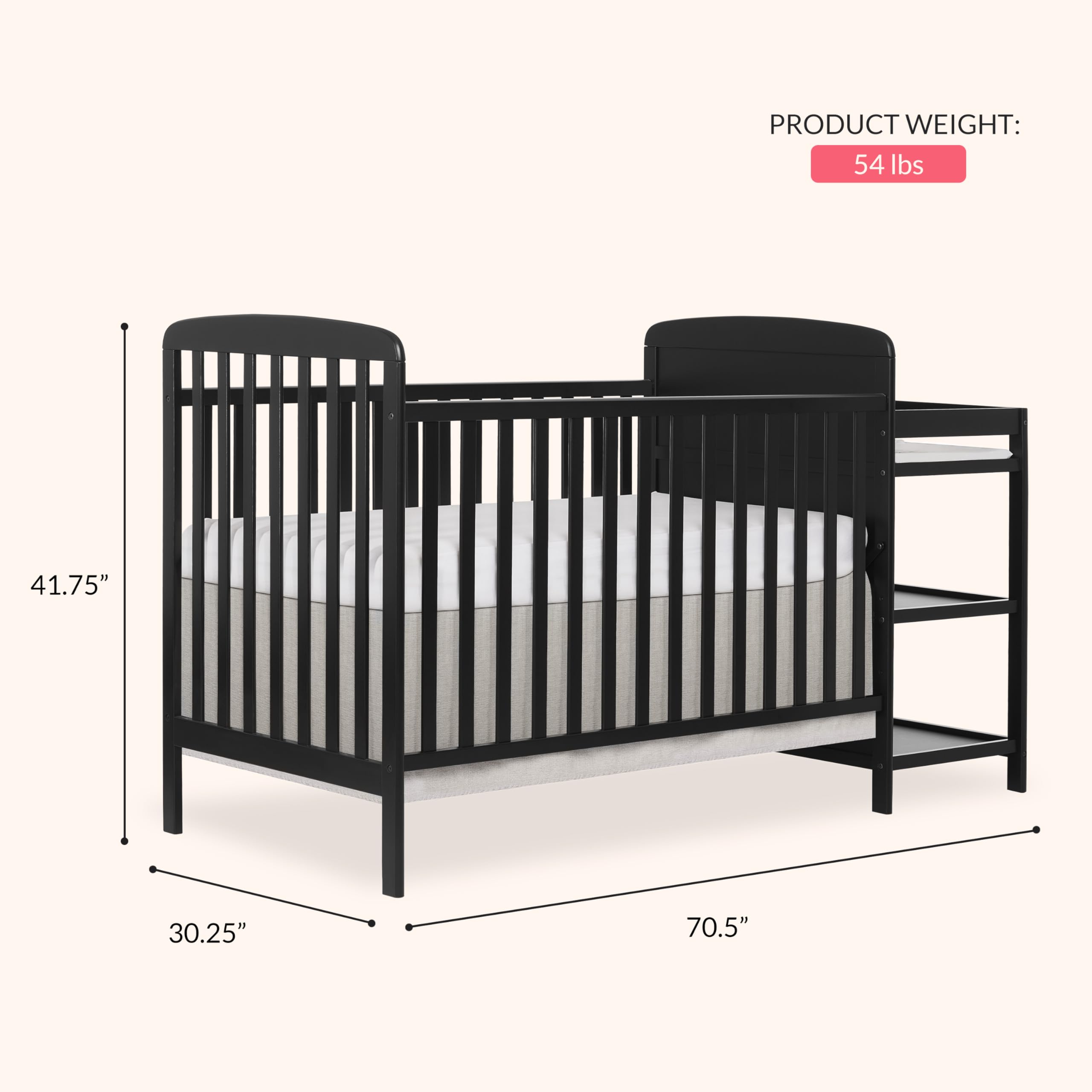 Amazon.com : Dream On Me Anna 3-in-1 Convertible Full-Size Baby