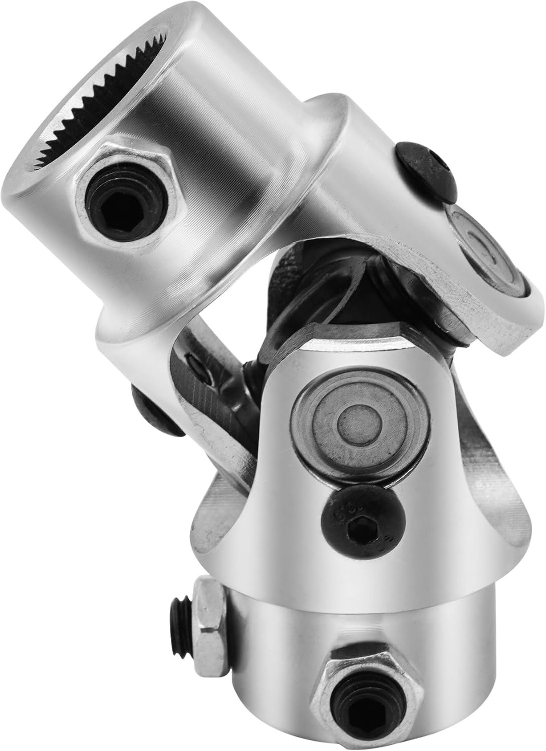 13/16"-36 Spline X 3/4" DD Chrome Steering Universal Joint Single U Joint Shaft,Total Length: 83mm (3-1/4")
