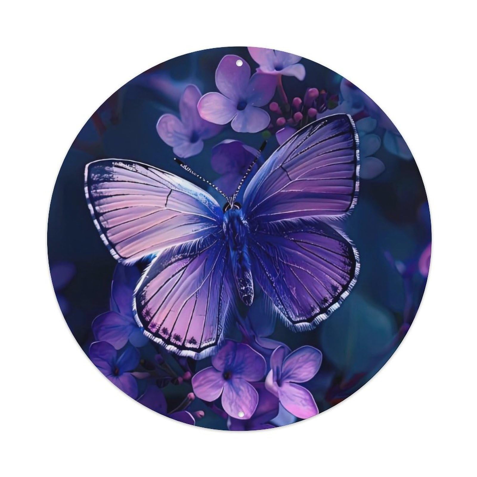 Cwbufd Vintage Style Animal Butterfly Lilac Flower Nature Aesthetic Dreamy Vintage Metal Tin Sign Plaque Wall Decor For Cafe, Club Bar, Office, Garden Metal Poster 8X8inch