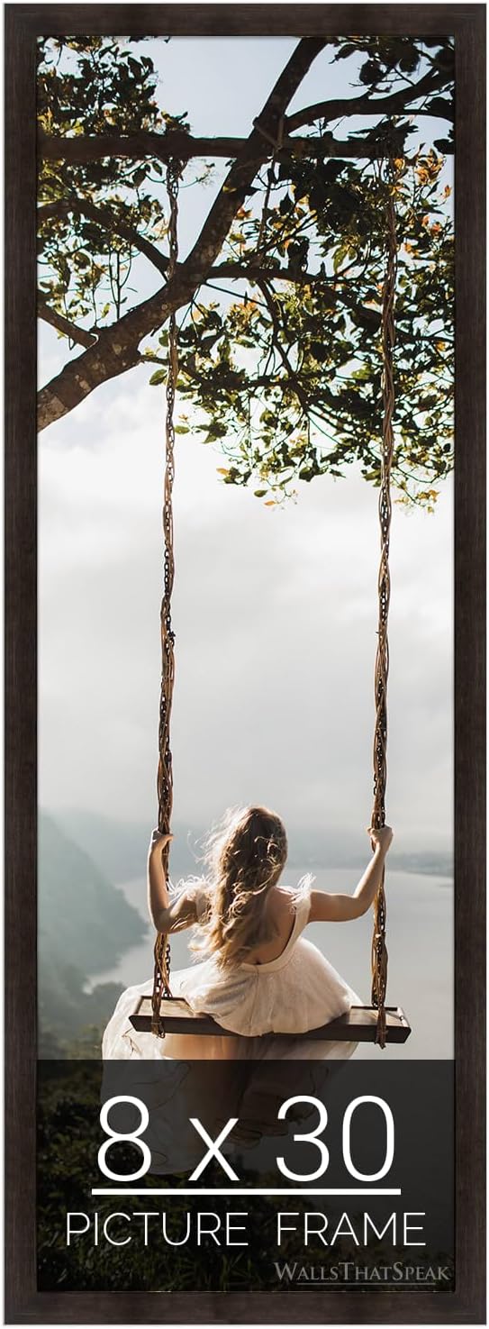 wallsthatspeak 8x30 Espresso Brown Picture Frame for Puzzles Posters Photos or Artwork