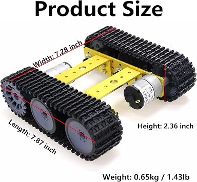 Premium Robot Tank Car Chassis Starter Kits, MiniTP100 Smart Metal Tracked Robotic Chassis Control Platform for Arduino RaspberryPie MicroBit DIY STEAM Science Teaching Education Experiment, Gold