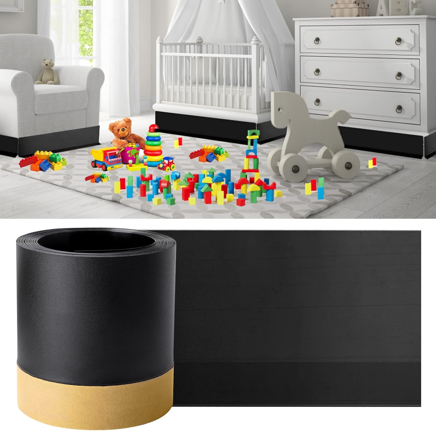 Toy Under Couch Blocker, Cutable Gap Bumper Toys Blockers for Furniture Sofa Bottom Self