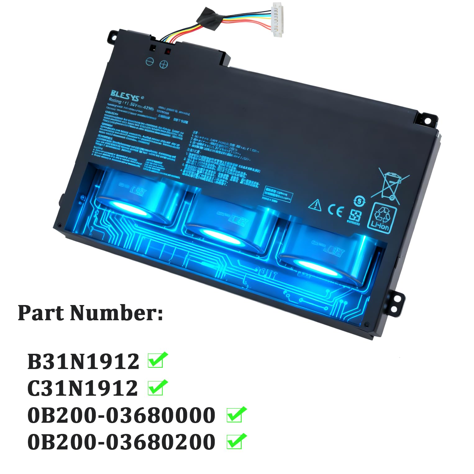 BLESYS B31N1912 C31N1912 Batterie pour ASUS Vivobook Go 14 E410M E410MA Series