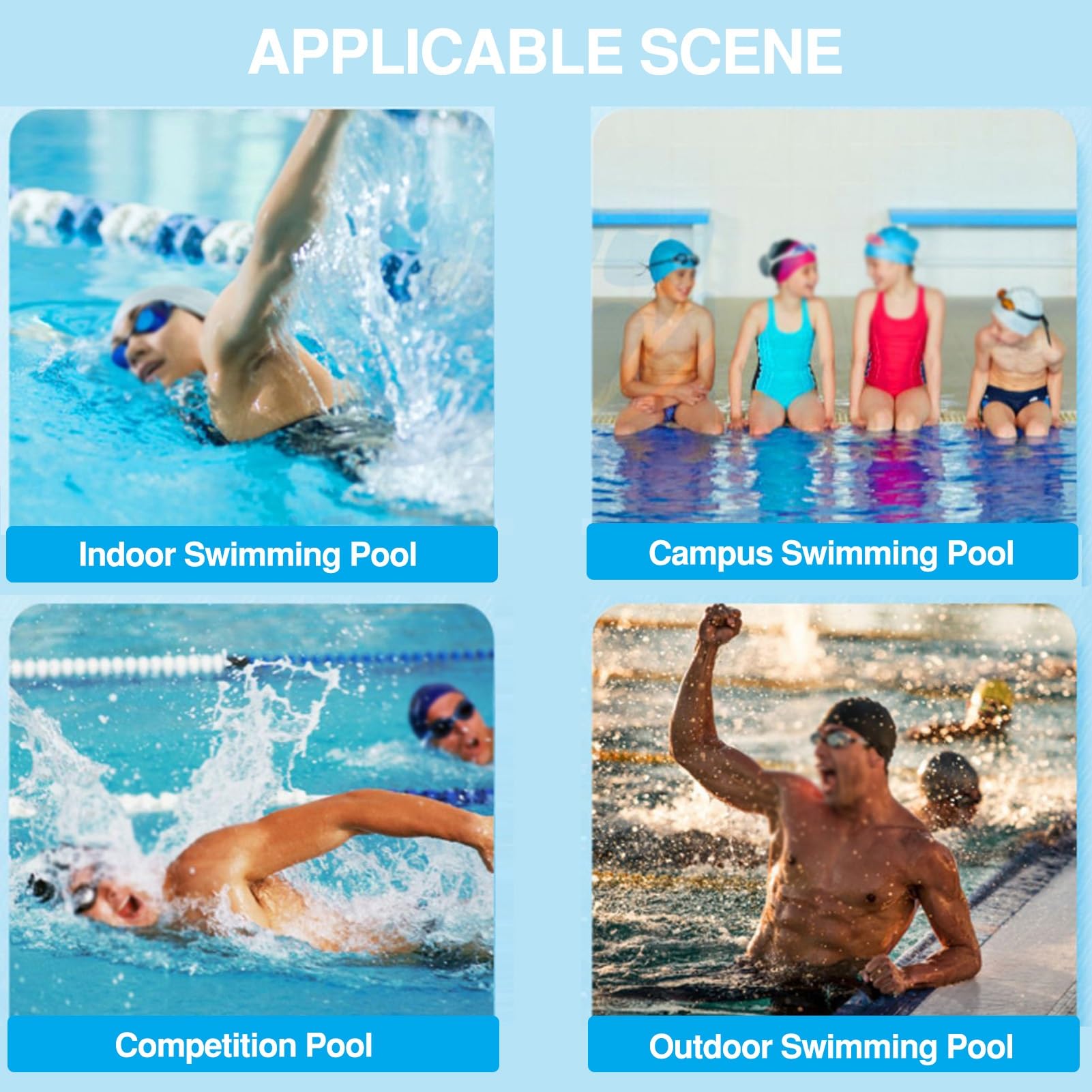 Scaletta per Piscina, in Acciaio Inox Antiscivolo, con corrimano, Adatta a Piscine e parchi Acquatici (2 gradini)