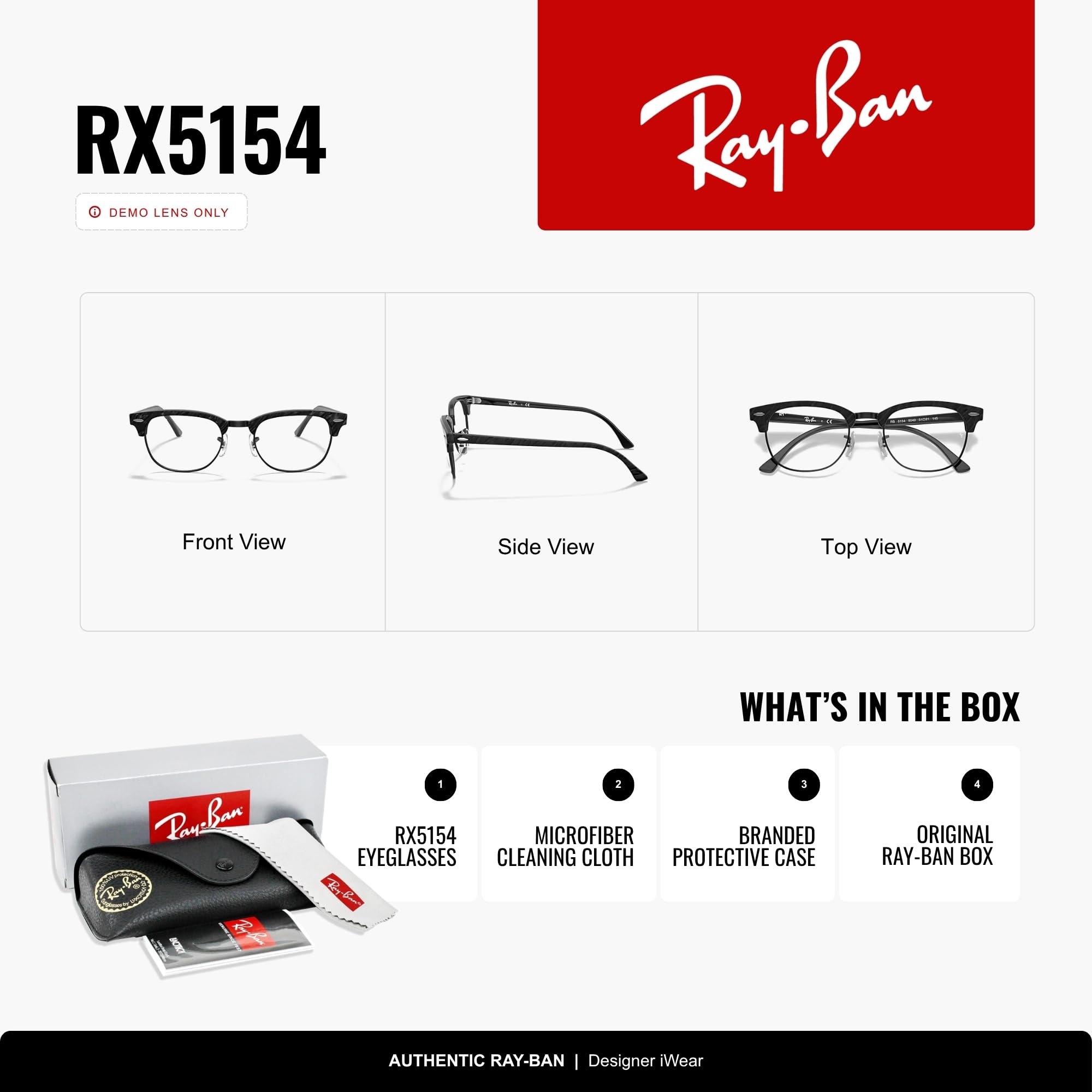 Ray-Ban Ramki na okulary na receptę Unisex-dorosły Rx5154